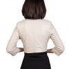 bolerino da donna in vera pelle beige