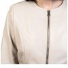bolerino da donna in vera pelle beige