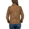 camicia da donna in vera pelle scamosciata miele