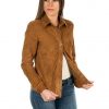 camicia da donna in vera pelle scamosciato cuoio