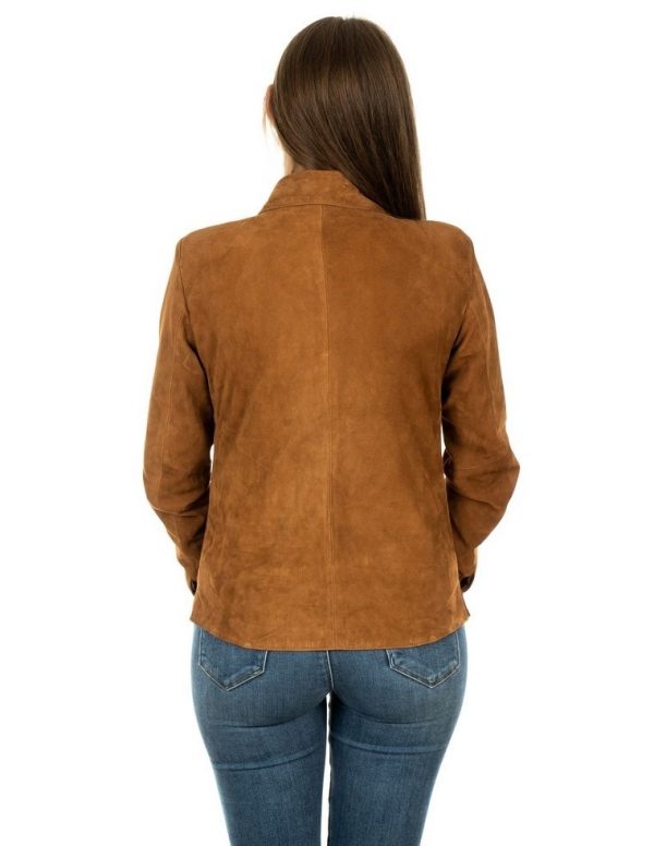 camicia da donna in vera pelle scamosciato cuoio