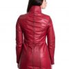 cappottino donna in vera pelle rosso