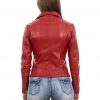 chiodo da donna in vera pelle rosso
