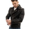 chiodo da uomo vera pelle nero