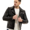 chiodo da uomo vera pelle nero