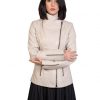 giacca donna in vera pelle beige