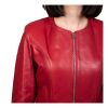 giacca donna in vera pelle rossa