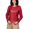 giacca donna in vera pelle rossa