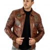 giubbotto aviatore in vera pelle vintage cuoio