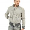 giubbotto da uomo scamosciato in vera pelle grigio
