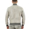 giubbotto da uomo scamosciato in vera pelle grigio