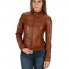biker da donna in vera pelle cuoio