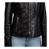 women's black leather jacket