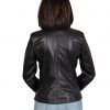 women's black leather jacket