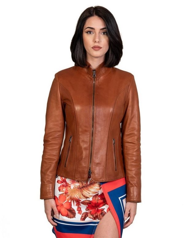 giacca da donna in vera pelle cuoio