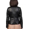 giacca da donna in vera pelle nera