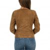 giacca da donna in vera pelle scamosciata miele