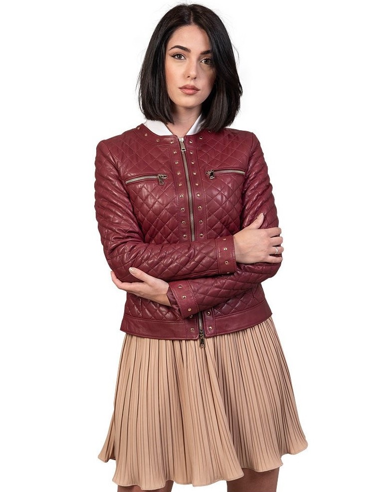 Giacca pelle bordeaux clearance