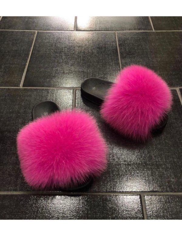 slippers da donna in vera pelliccia