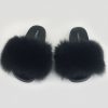 slippers da donna in vera pelliccia di volpe originale