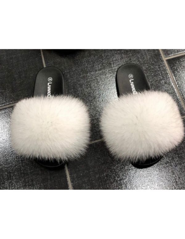 slippers fox da donna in vera pelliccia